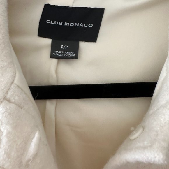 Club Monaco Cream Shirt Jacket, Size Small - Picture 3 of 5